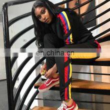 Custom Casual Sports 2-piece Striped Women's Sports Suit Wholesale Undershirt Home Jogging Suit thumbnail-4