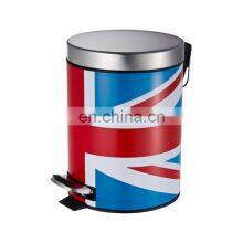 Custom Printing Color Metal Steel Living Room or Office Dustbin With Cover for Home Decor thumbnail-1