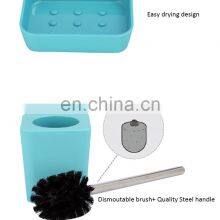 4 штуки туалетных щеток простые пластиковые с резиновым покрытием, принадлежности для ванной, набор для ванной комнаты thumbnail-3