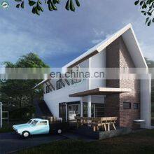 2 Storey Modern Steel Structural Prefab House Double Pitch Roof Design Well-insulated Concrete House in Denmark thumbnail-2