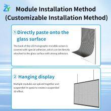 Shopping Mall Window Glass Transparent Advertising P2.5 P3.91 P6.25 Led Holographic Screen thumbnail-3