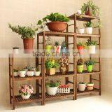 The Combination of Multilayer Solid Wood Flower Shelf Rack of Large Capacity High Flower Floor Type Shelf Display