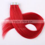 Cheap factory virgin wholesale mongolian human hair extensions red color tape in                        
                                                                                Supplier's Choice