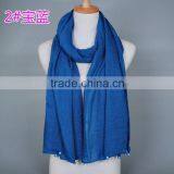 New Design Plain Blank Solid Color Cotton Ladies Fashion Scarves With Pendant thumbnail-4