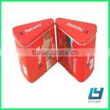 Red Triangular Milk Tin Box