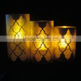LED unique glass jar candles for holiday decor