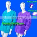 Disposable SMS Lab Coat/Visitor Coat With Elastic Cuff & Knitted Collar thumbnail-1