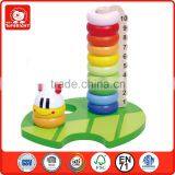 Top Bright EN 71 and ASTM new product caterpillar stacking abacus wooden materials toy colorful creative toy game