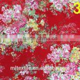 Floral Screen Printing Woven Fabric Herringbone Rayon for Dress thumbnail-1