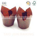 Baking Cups for Cakes /Flower Petal Paper Cups/ Cupcake Baking Tool/ Coffee Color