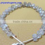 Gray Moonstone Hand Made 4.75 mm Faceted Heart Shape, 6" Strand Length 100% Natural Gemstones thumbnail-3