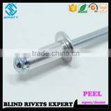 HOT SELLING OPEN END FACTORY RECESSED CROWN ALUMINUM STEEL POP PEEL RIVETS thumbnail-2