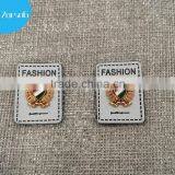Fashion PU Jeans Label With Metal Plate for Jeans, Handbag
