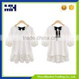 New Fashion O-Neck Short Sleeve Chiffon T Shirt Woman thumbnail-4