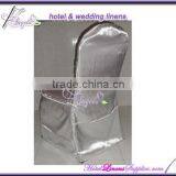 Silver Cheap Satin Chair Covers for Banuqet Chairs in Wedding Events thumbnail-1