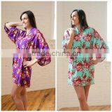 Cheap Rayon Cotton Floral Flower Spa Bath Robe thumbnail-3