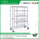 2015 Hot Sell 150KGS Heavy Duty 5 Layer Warehouse Wire Display Rack With Wheels and Fence (YB-HS001) thumbnail-1