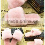 Wholesale Fashion Genuine Rex Rabbit Fur Slap on Real Fur Trim Shoes thumbnail-4