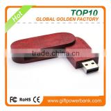 2013 Red classic wooden swivel USB flash drive 4GB 8GB 16GB