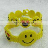 China Factory Silicone Emoji Slap Bracelet Pvc Emoji Snap Bracelet thumbnail-1