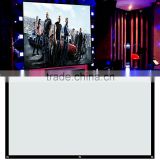 Matte white viewing surface diffuses projected light uniformly 16:9 projection screen