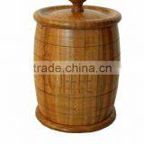 Natural Bamboo Storage Canister With Cover thumbnail-1