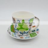 2016 ceramic coffee cup tea cup with saucer OEM