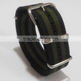 Black Grey Black Gray Stripe Nylon Canvas Wrist Watch Band thumbnail-3