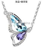 latest design silver crystal pendant necklace