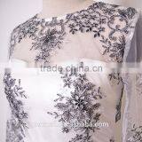 OEM Elegant White Organza With Black Embroidery Plus Size Long Sleeve Wedding Dress Women Dresses Wholesale Supplier thumbnail-5