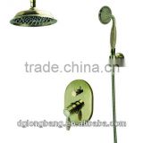 Antique Single Lever Bronze Brass Rain Shower Set In Wall Mounted Shower Mixer Set with Chrome plated, rain shower