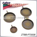 10-25MM Antique Bronze Round Cabochon Bezel Settings Blank Pendant Trays Fit 10-25MM Cabochon thumbnail-1