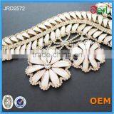 Unique Design Rhinestone Jewelry Crystal Applique for Wedding Dress