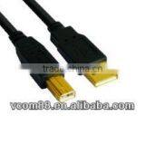 Gold Plated Black USB2 .0 Cable AM/BM micro