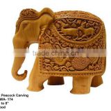 Wood Carving Elephant with nature carving