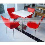 Solid Surface Dining Table , Solid Surface Table Top With Stainless Steel Table Base