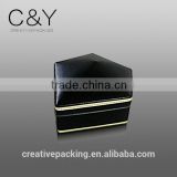 High end diamond shaped leather jewelry gift box for wholesale