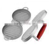 Household Double Manual Mini Burger Press Hamburger Patty Maker Burger Press thumbnail-5