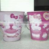 2015 New Style Special Fancy Handle Bucket Shape Tin Can for Candy Packaging, Gift Packaging