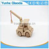 Wood 3D Vehicle Puzzles Mini Crane Car 3D Woodcraft Kit Assemble Paint DIY 3D Puzzle Toys for Kids Adults the Best Birthday Gift thumbnail-5