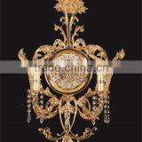 Antique Luxury Brass Wall Hanging Clock, Brass With 24K Gold Plated Home Decorative Wall Clock, Bronze Mounted Clock thumbnail-3