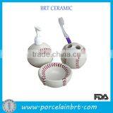 Boys favorite ceramic baseball bathroom set