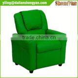Contemporary Green Vinyl Kids Recliner With Cup Holder and Headrest thumbnail-2