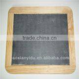 Black Slate Chalk Board Double Sided Natural Wood Frame thumbnail-1