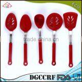 NBRSC FDA/LFGB Heat Resistant Circular Silicone Slotted Spoon Shovel Spatula Turner Spade New Leaf Shaped thumbnail-5