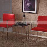 B8002 Stainless Steel Legs pu Leather Covers Dining Room Chair With Arms thumbnail-2