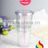 Eco-friendly 16oz Double Wall Clear Plastic Tumbler With Lid For Juice thumbnail-5