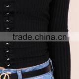 Long Sleeve off Shoulder Knit Top Women Fashion Designer Patterns thumbnail-4