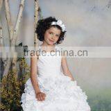 White off Shoulder v Neck Gown Bridal Girl Dresses thumbnail-1