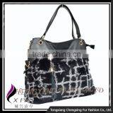 CX-H-44 Ladies Fashion Design Rex Rabbit Fur Handbag thumbnail-1